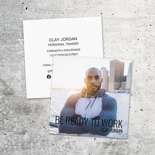 Sport Endurance Fitness Gym Personal Trainer Vierkante Visitekaartje