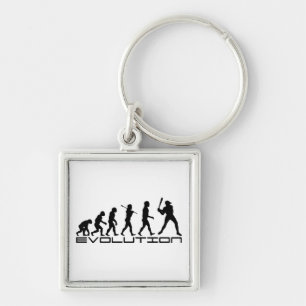 Sport Evolutie Kunst voor honkbalspeler Sleutelhanger