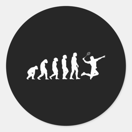 Sport Evolution Badminton Ronde Sticker (Voorkant)