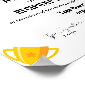 Sport Excellence Award Certificaat met trofee Poster (Hoek)