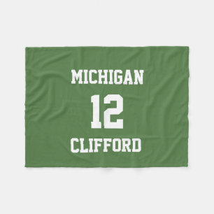 Sport Fan Gepersonaliseerd Fern Green Fleece Deken