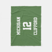 Sport Fan Gepersonaliseerd Fern Green Fleece Deken (Voorkant)