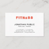 Sport Fitness Coach Personal Trainer Modern Plain Visitekaartje (Achterkant)