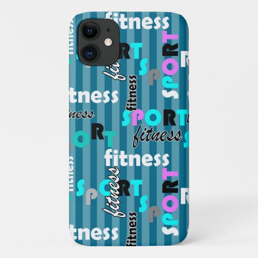 Sport Fitness Helder tekstpatroon voor sportkledin Case-Mate iPhone Case (Achterkant)
