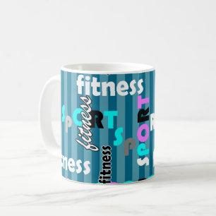 sport fitness helder tekstpatroon voor sportkledin koffiemok