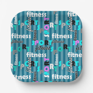 Sport Fitness Helder tekstpatroon voor sportkledin Papieren Bordje