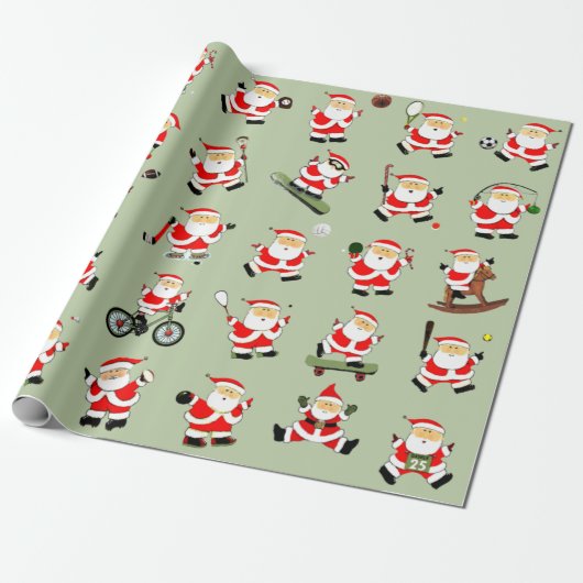 Sport Fitness Kerstmis Cadeaupapier (Uitgerold)