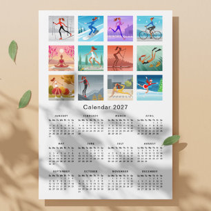 Sport Fitness Vrouw Meisje Yoga Kalender 2027