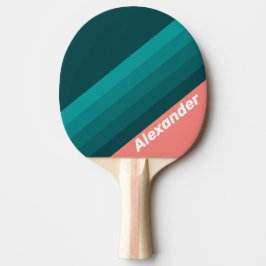 Sport Flamingo Aqua Strepen met Naam Tafeltennisbatje