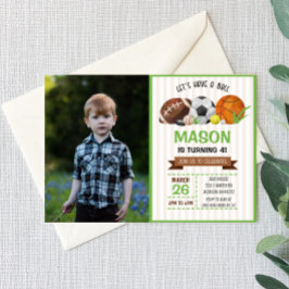 Sport Football Basketbal Voetbal Verjaardagsfeest Kaart