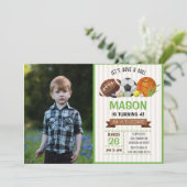 Sport Football Basketbal Voetbal Verjaardagsfeest Kaart (Staand voorkant)