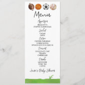 Sport Football Basketball Baby shower Menu (Voorkant)