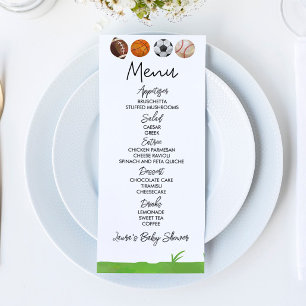 Sport Football Basketball Baby shower Menu
