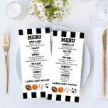 Sport Football Basketball Baby shower Menu<br><div class="desc">Dit is een menu met baby showers eten. Het menu met baby showers van jongen bevat drinken in het dessert tabelmenu zwart wit eenvoudig schoon</div>