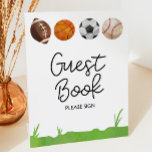 Sport Football Basketball Baseball Guest Book Reclamebord Met Voetstuk<br><div class="desc">Dit is een Basketball Soccer Baseball Guest Book Sign van Sports Football.</div>