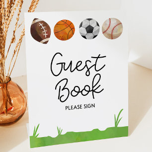 Sport Football Basketball Baseball Guest Book Reclamebord Met Voetstuk