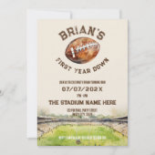 Sport football eerste jaar down boy 1e verjaardag kaart (Voorkant)