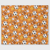 Sport football honkbal basketbal cadeaupapier (Vlak)
