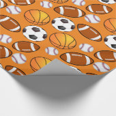 Sport football honkbal basketbal cadeaupapier (Hoek)