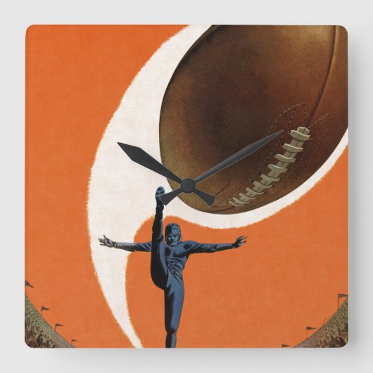  Sport, Football speler die het Koop van de Bal sc Vierkante Klok (Voorkant)