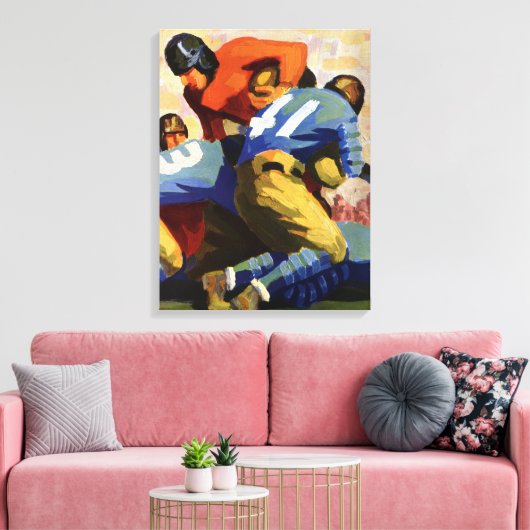  Sport, Football spelers in een game Canvas Afdruk (Insitu (Woonkamer))