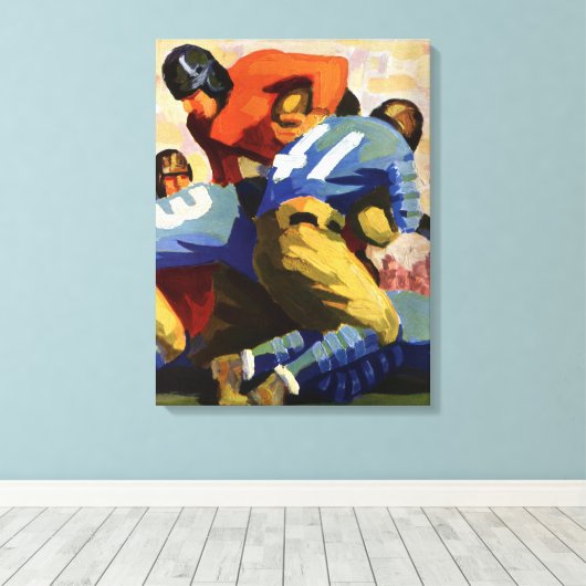  Sport, Football spelers in een game Canvas Afdruk (Insitu (Houten vloer))