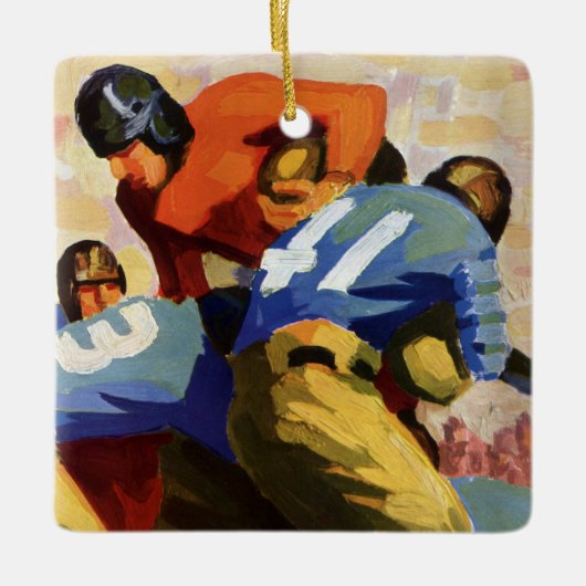 Sport, Football spelers in een game Keramisch Ornament (Voorkant)