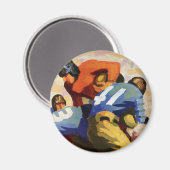  Sport, Football spelers in een game Magneet (Voorkant / Achterkant)