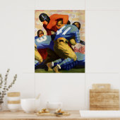 Sport, Football spelers in een game Poster (Keuken)