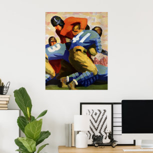  Sport, Football spelers in een game Poster