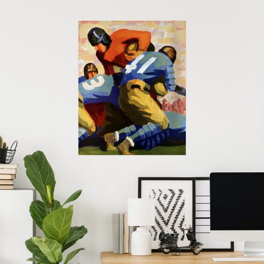 Sport, Football spelers in een game Poster (Thuiskantoor)