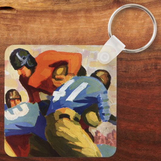  Sport, Football spelers in een game Sleutelhanger (Achterkant)