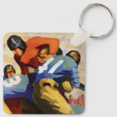  Sport, Football spelers in een game Sleutelhanger (Achterkant)