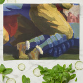  Sport, Football spelers in een game Theedoek (Gevouwen)