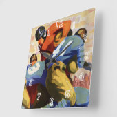  Sport, Football spelers in een game Vierkante Klok (Hoek)