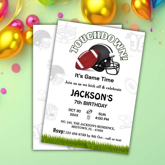 Sport football touchdown kinder gameday 7e verjaar kaart