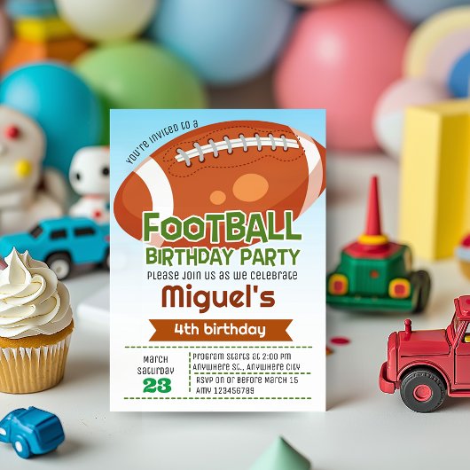 Sport Football Verjaardagsfeestuitnodiging Kaart