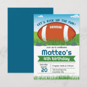 Sport Football Verjaardagsuitnodiging Kaart (Voorkant / Achterkant)
