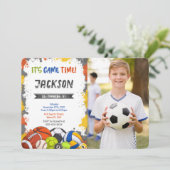 Sport Foto Uitnodiging (Staand voorkant)