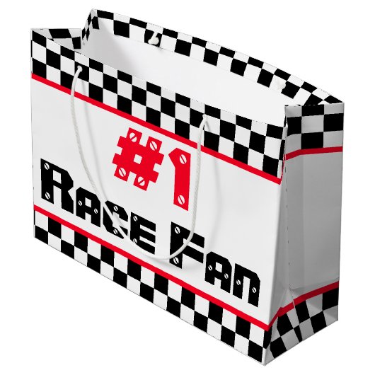 Sport Geachte Ontwerper Zwart-wit Groot Cadeauzakje (Achterkant Gekanteld)
