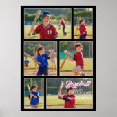Sport Geheugen Gift Custom Baseball Photo Collage Poster (Voorkant)