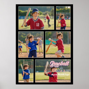 Sport Geheugen Gift Custom Baseball Photo Collage Poster