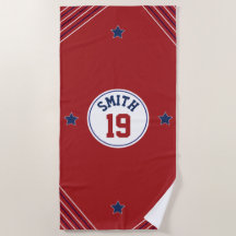 Sport Geïnspireerde zwarte en rode handdoek