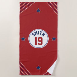 Sport Geïnspireerde zwarte en rode handdoek