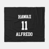 Sport Gepersonaliseerd zwarte witte teamkleuren Fleece Deken (Voorkant (Horizontaal))