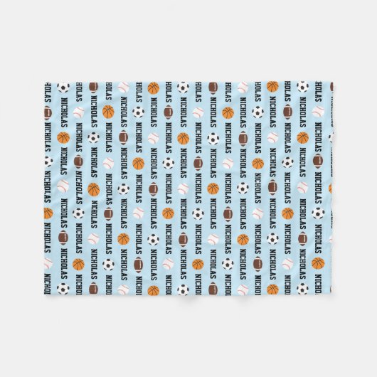 Sport gepersonaliseerde deken (Voorkant (Horizontaal))