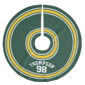 Sport Gestreepte Jersey donkergroen geel nummer Kerstboom Rok (Voorkant)