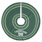 Sport Gestreepte Jersey Donkergroen Wit Naam Numme Kerstboom Rok (Voorkant)