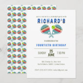 Sport Gestreepte Pickleball Paddles Verjaardagsfee Kaart (Voorkant / Achterkant)