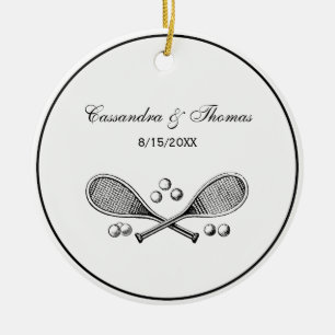 Sport  getransformeerde Tennis Racquet Tennis Ball Keramisch Ornament